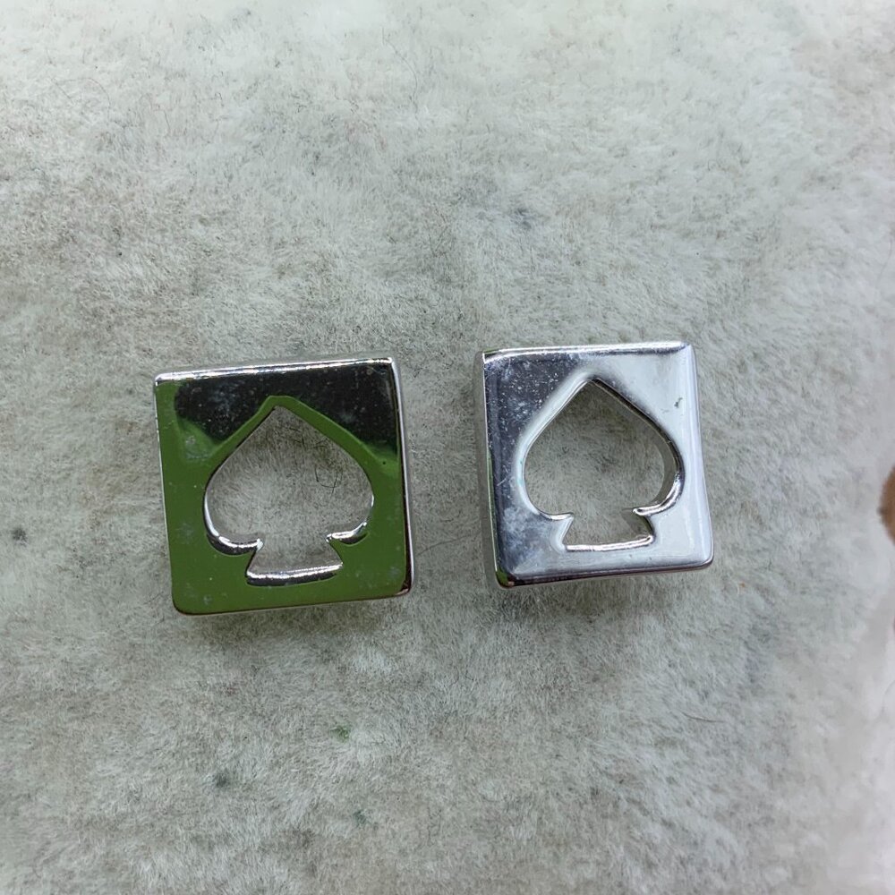 Kate Spade Silver Tone Spade Heart Stud Earrings